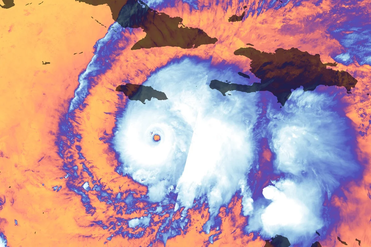 Imagem de satélite mostra furacão Melissa avançando pelo Caribe