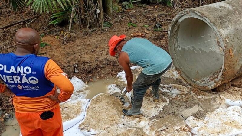 Prefeitura de Manaus moderniza drenagem e melhora escoamento da água da chuva no Lago Azul
