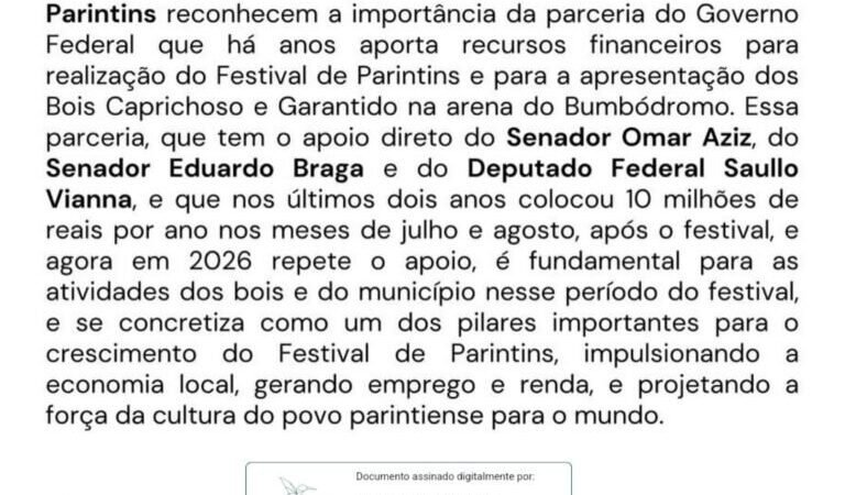 Impasse em Parintins: R$ 15 milhões anunciados pelo Governo Federal ainda não foram pago às vésperas do Festival