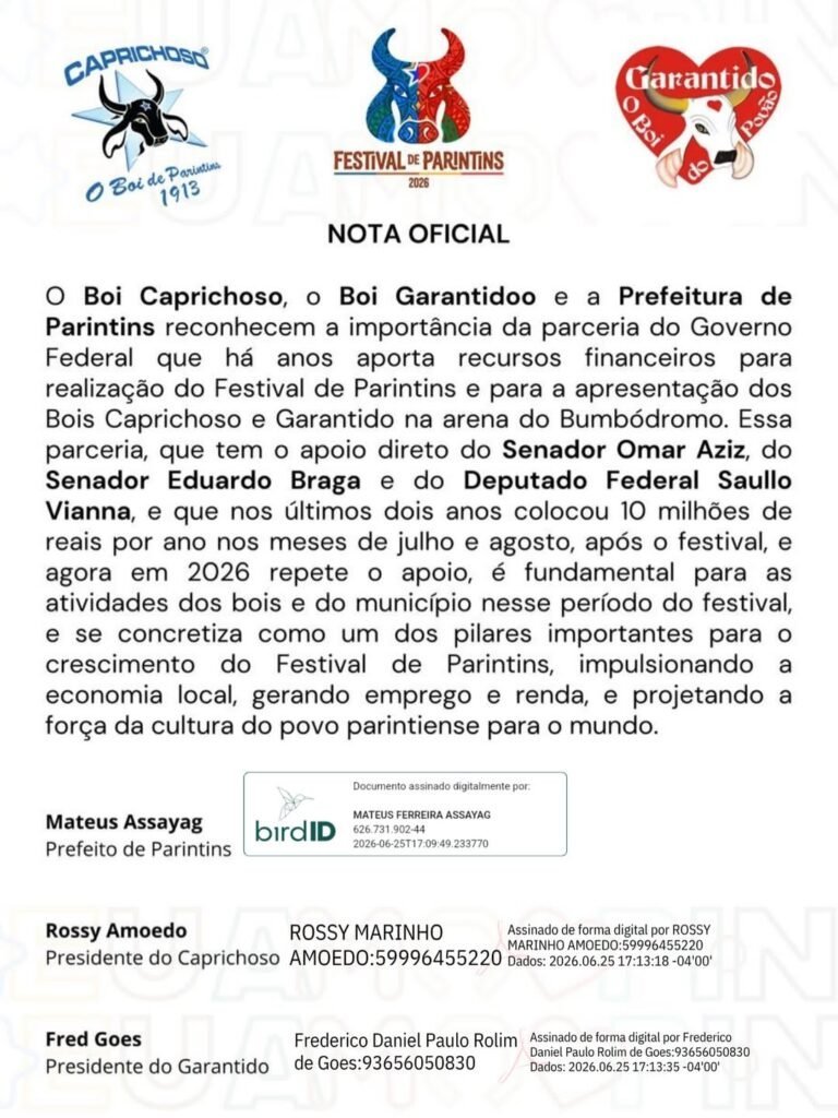 Impasse em Parintins: R$ 15 milhões anunciados pelo Governo Federal ainda não foram pago às vésperas do Festival