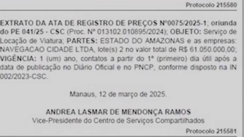 Vereador denuncia ao MPAM contratos de R$ 94 milhões do Governo do Amazonas