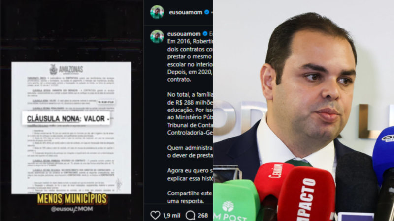 Amom Mandel denuncia contratos de R$ 288 milhões ligados à família de Roberto Cidade com o Governo do AM