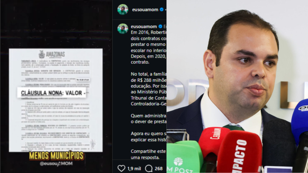 Amom Mandel denuncia contratos de R$ 288 milhões ligados à família de Roberto Cidade com o Governo do AM
