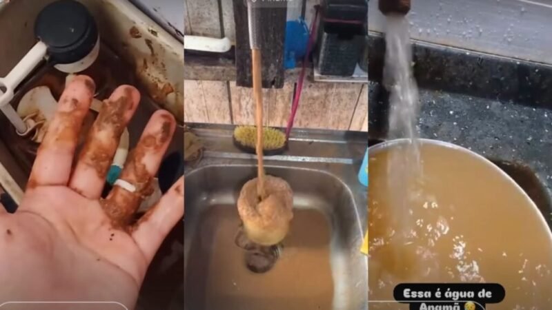 Água com lama e cheiro metálico gera denúncias de humorista e moradores em Anamã