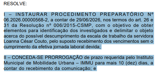 MP investiga servidora da Prefeitura de Manaus por suspeita de receber salário sem cumprir jornada de trabalho