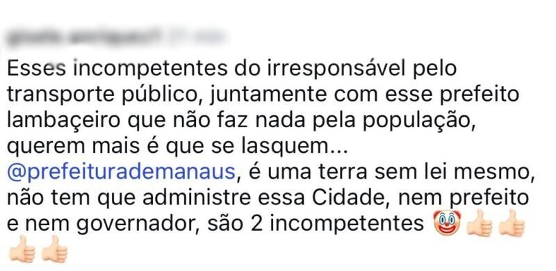 Paralisação de ônibus em Manaus repercute na internet e divide opiniões: ‘catraca livre’
