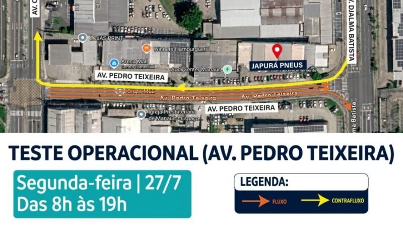 Novo teste na avenida Pedro Teixeira gera críticas às mudanças no trânsito de Manaus