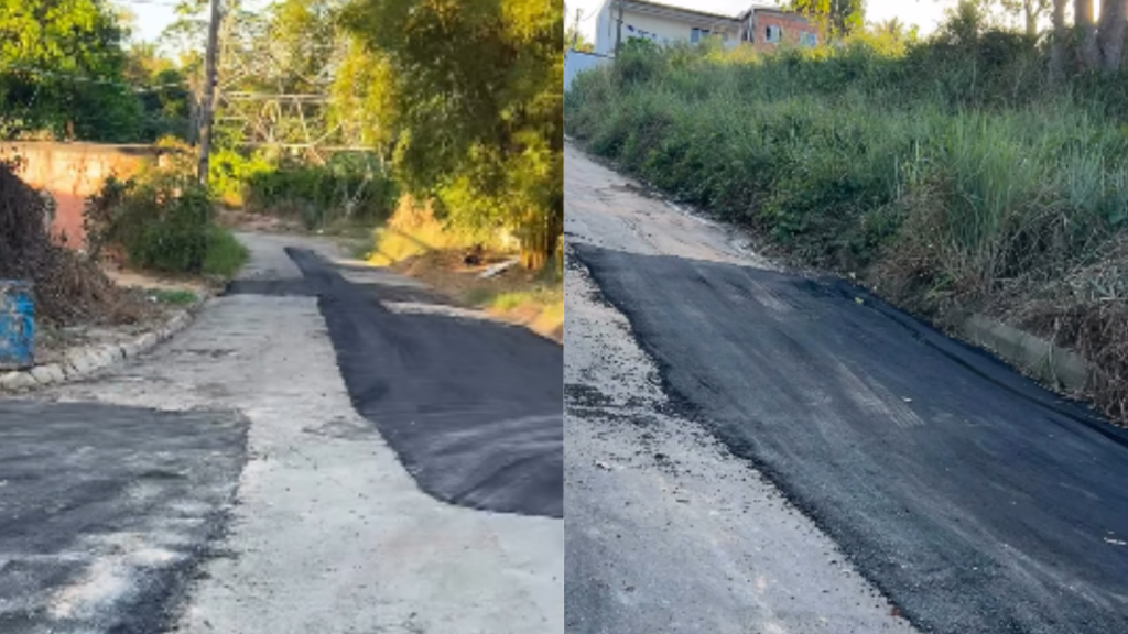 ‘Foi só maquiagem’, diz internauta ao ironizar asfaltamento feito pela Prefeitura de Manaus