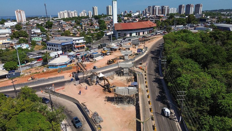 Com 30% das obras concluídas, Prefeitura de Manaus avança na construção do complexo viário ‘Passarão’