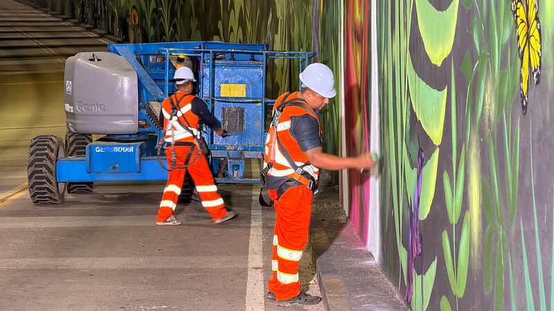 Prefeitura de Manaus avança na modernização da passagem inferior entre as avenidas Constantino Nery e Theomário Pinto
