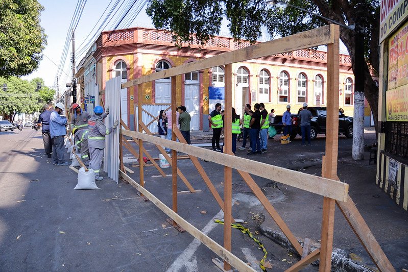 Ferreira Pena é interditada para início das obras da primeira ‘Rua Gastronômica’ da Prefeitura de Manaus