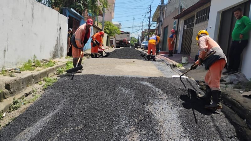 Prefeitura de Manaus intensifica recuperação asfáltica e transforma vias do bairro da Paz