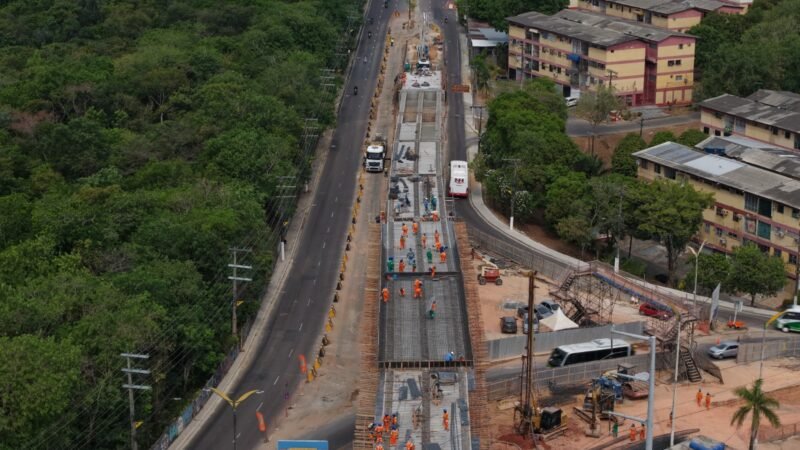 Prefeitura de Manaus avança na construção do complexo viário ‘Passarão’ com concretagem de duas estruturas