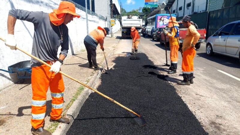 Prefeitura de Manaus recupera pavimento da rua da Indústria e reforça mobilidade entre as avenidas Constantino Nery e Djalma Batista