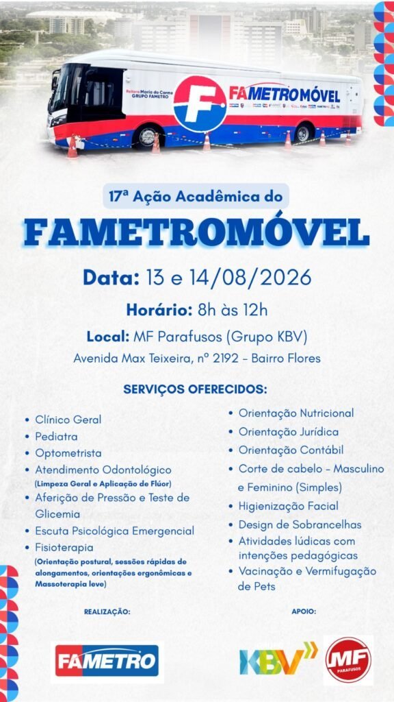 Fametromóvel chega à 17ª edição com atendimentos gratuitos na zona Norte de Manaus
