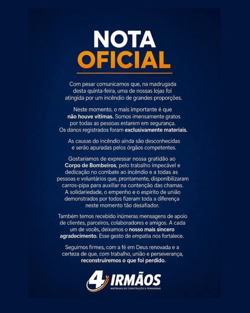 Recém-inaugurada, loja destruída por incêndio promete recomeçar