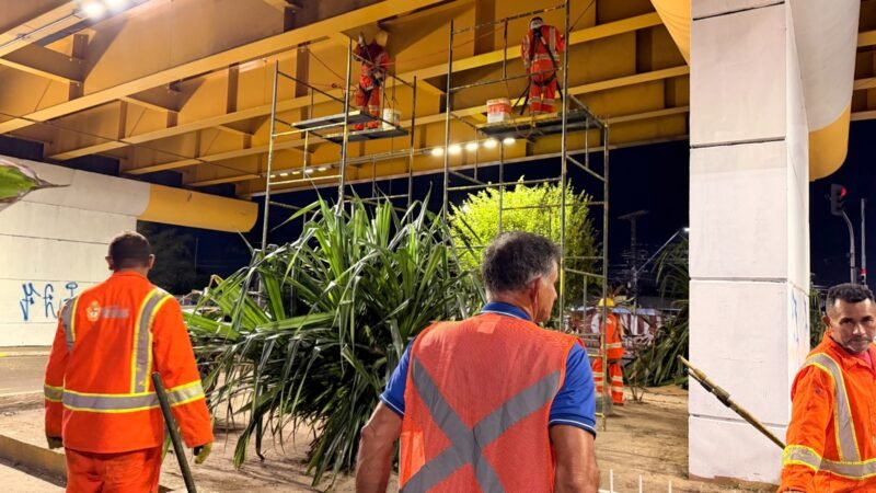 Prefeitura de Manaus avança na modernização do viaduto Dom Jackson Damasceno na zona Centro-Sul