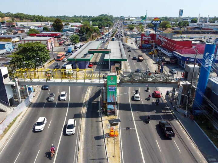 Prefeitura de Manaus avança em mais de 70% da obra da passarela Santos Dumont