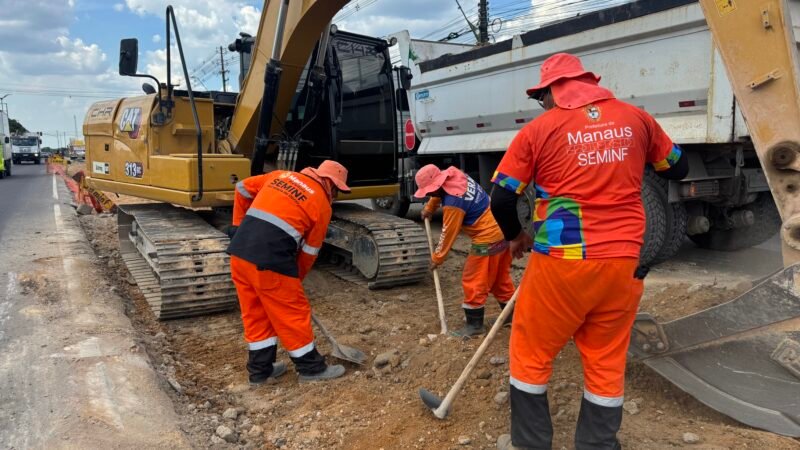 Prefeitura de Manaus inicia construção de retorno semafórico para facilitar acesso ao Parque São Pedro pela avenida Torquato Tapajós