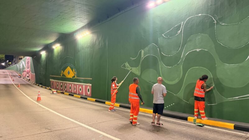 Prefeitura de Manaus leva história e arte para viaduto Duca Brito com modernização e grafite