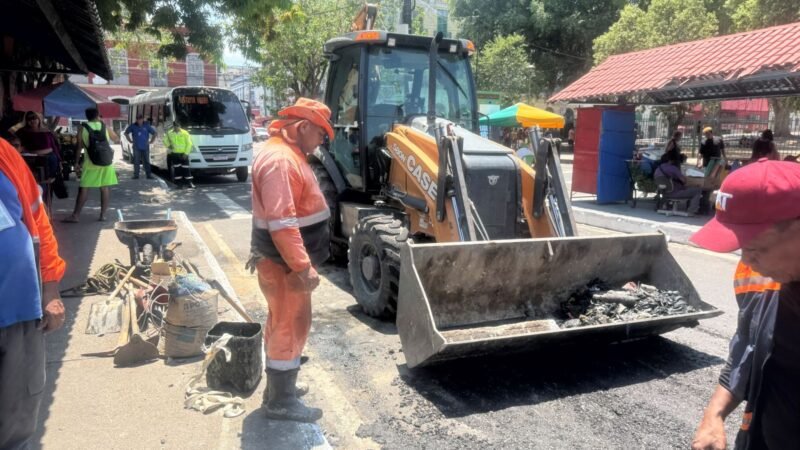 Prefeitura de Manaus reforça drenagem no centro histórico para prevenir alagamentos durante o período chuvoso