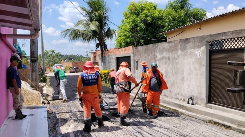 Prefeitura de Manaus transforma rua Abacaba com recuperação asfáltica