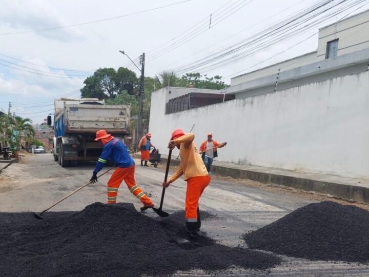 Prefeitura de Manaus reforça manutenção asfáltica e melhora mobilidade no bairro Novo Aleixo
