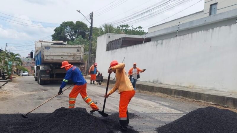 Prefeitura de Manaus reforça manutenção asfáltica e melhora mobilidade no bairro Novo Aleixo