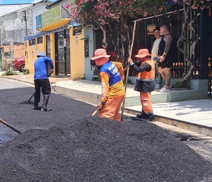 Manutenção asfáltica da Prefeitura de Manaus transforma mais uma via no bairro Cidade Nova