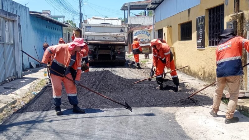 Prefeitura de Manaus conclui recuperação asfáltica da rua Amanacy, no São José Operário