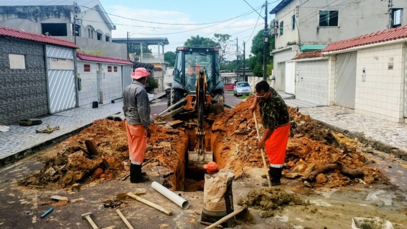 Prefeitura de Manaus recupera rede de drenagem profunda no conjunto Juruá, no Alvorada I